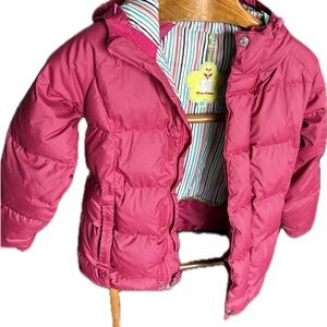 Burton Fuchsia pink Puffer Jacket with Striped Lining snowboard ski snow